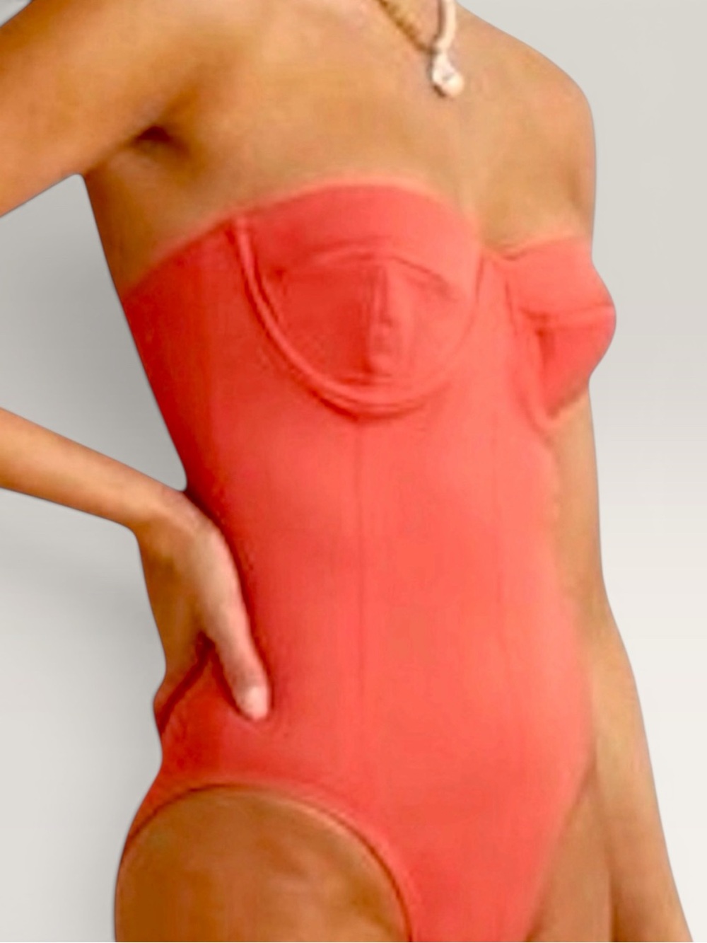 Norma Kamali Corset Mio One-Piece Swimsuit - Papaya (XS)